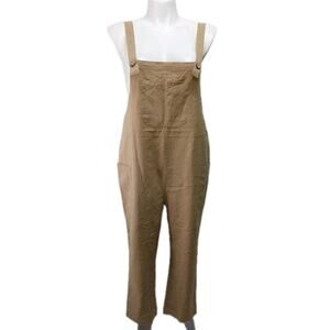 Kissonic Large Tan Bohemian Style Pocketed Overalls #D57
